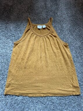 Halston Heritage Scoop Neck Tank 100% linen